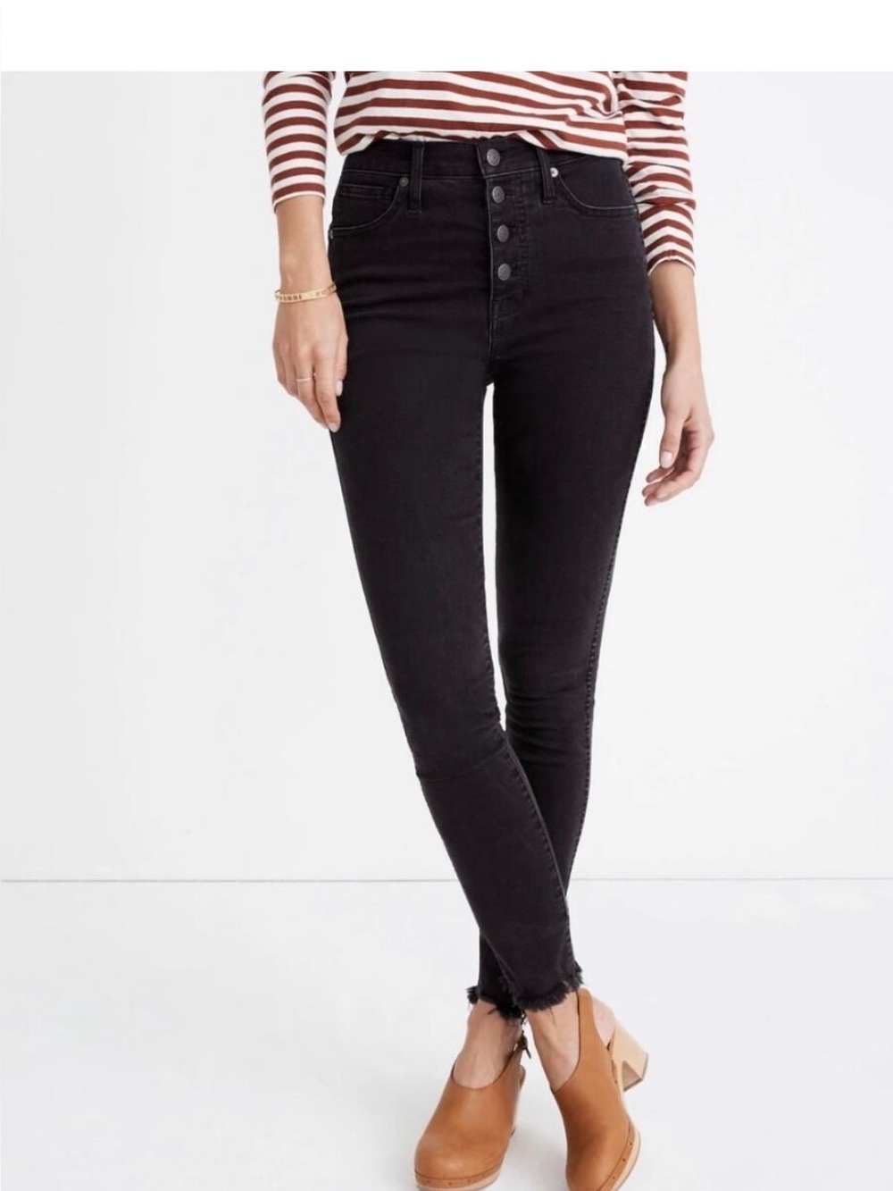 MADEWELL AA590 Black 10” High Rise Skinny Button Fly Jeans Size 29